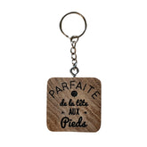 Porte-clé en bois surcyclé carré